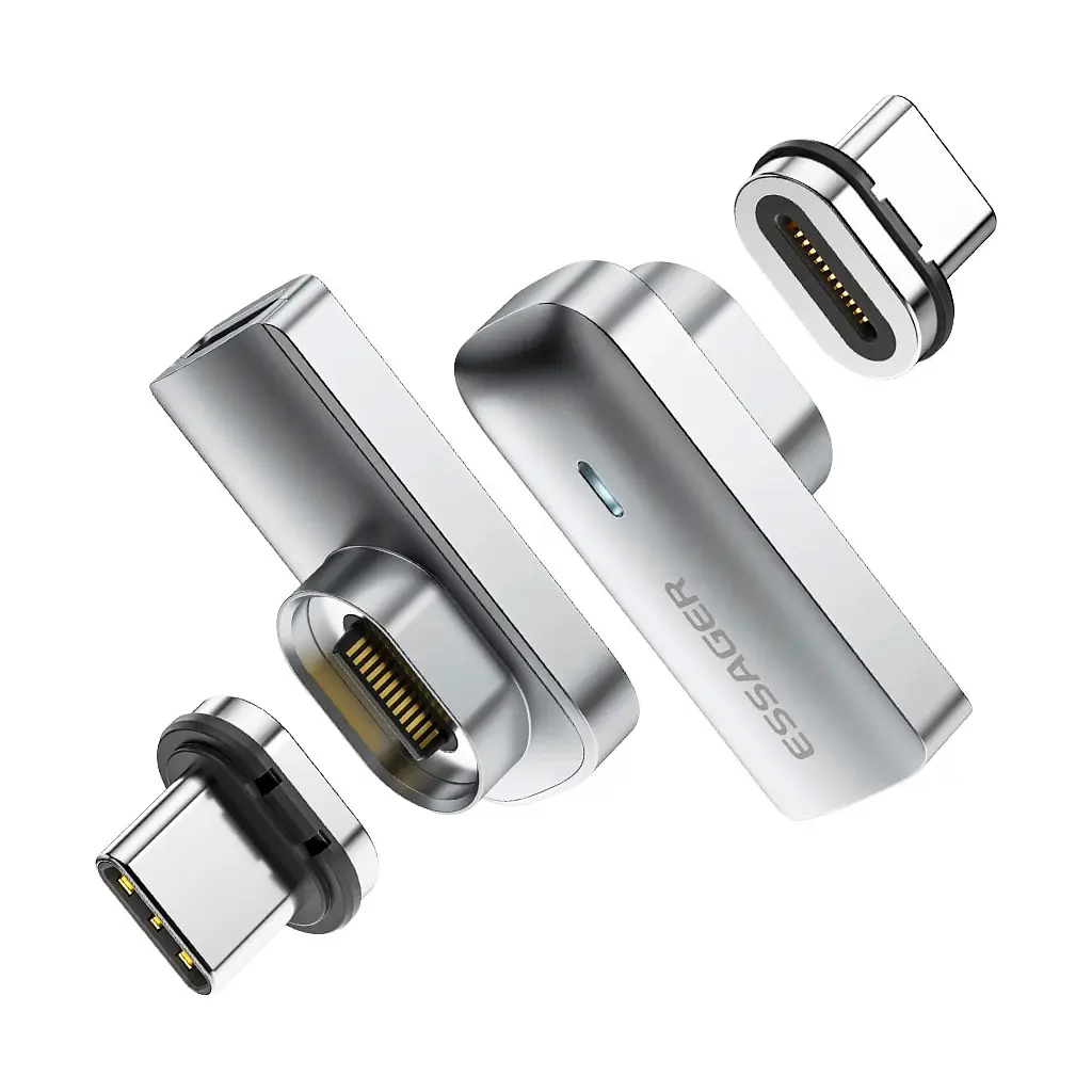 Переходник USB-C magnetic 20Gbps 4K 90° corner Essager (EZJCX-RJ0G) - фото 2