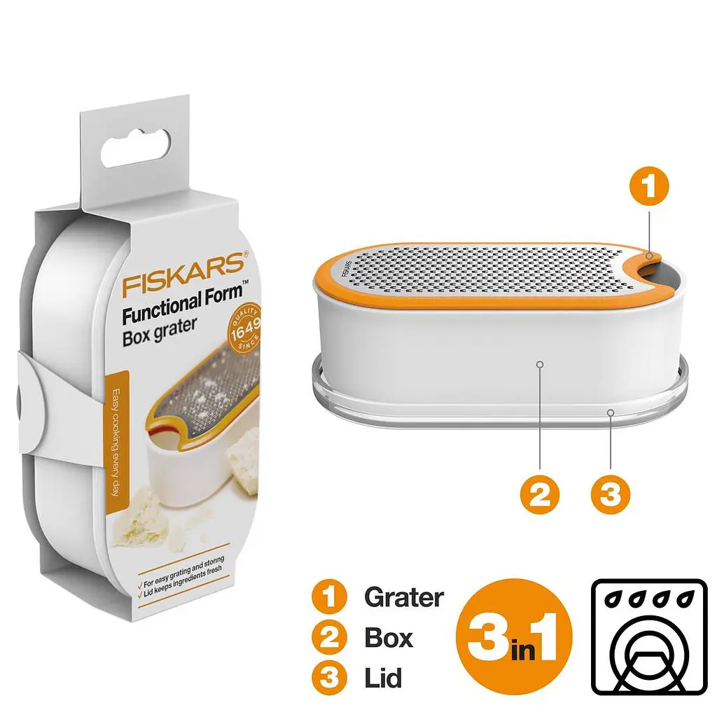 Тертка з контейнером Fiskars Functional Form 1019530 - фото 3