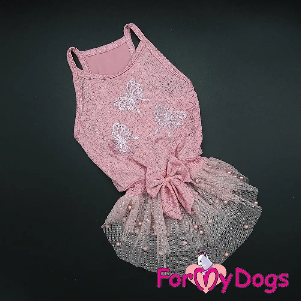 Сукня для собак "Метелики з блискітками" рожевий 16 For My Dogs zoo0005971