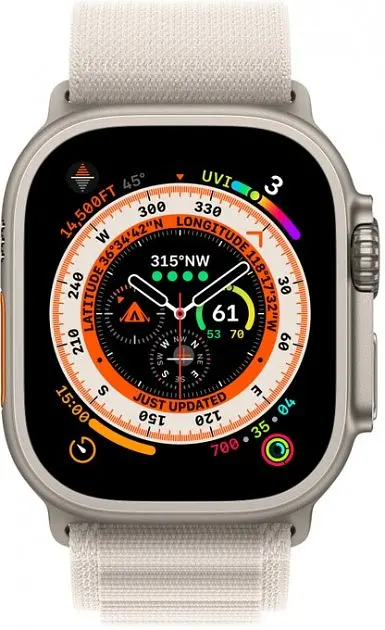 Смарт-годинник Apple Watch Ultra 49mm Titanium Case with Starlight Alpine Loop Medium [MQF03/MQFR3] [72525] - фото 4