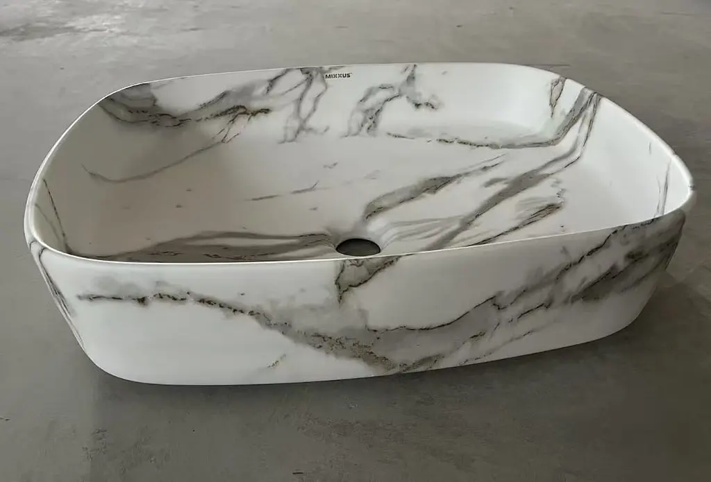 Умивальник накладний Mixxus Premium Bevel-0102 marble 495x370x135 мм MP6519, Мармур - фото 4