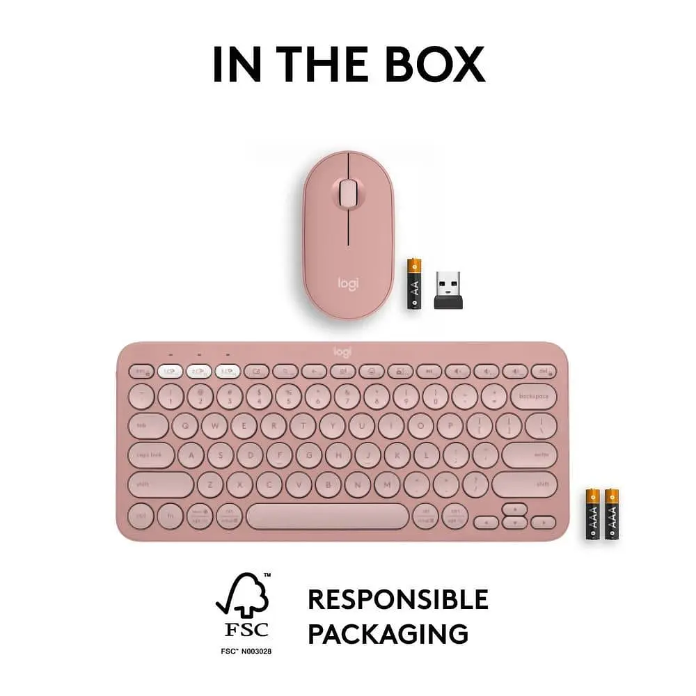 Комплект (Клавіатура та Миша) Logitech Pebble 2 Combo Tonal UA (920-012241) Rose - фото 4