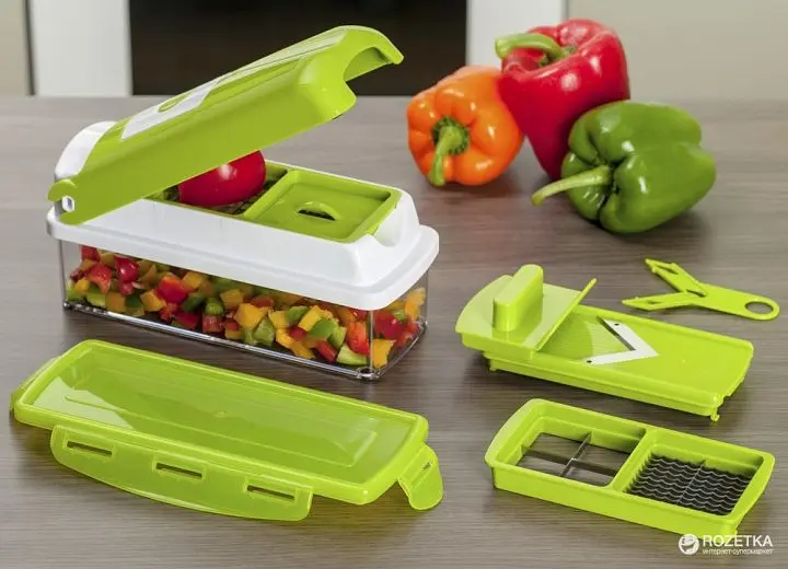 Овочерізка для приготування салату нарізки овочів фруктів GNS Nicer Dicer Plus - фото 6