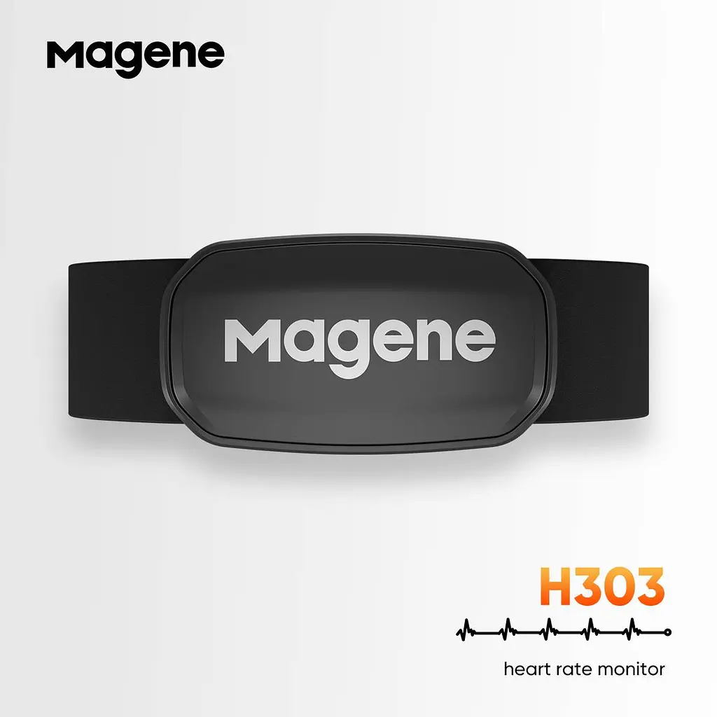 Нагрудний датчик пульсу Magene H303 Монітор серцевого ритму, Bluetooth BLE 4.0 та ANT+ для Garmin | Polar | Bryton | Wahoo | Lezyne | Apple Watch - фото 2