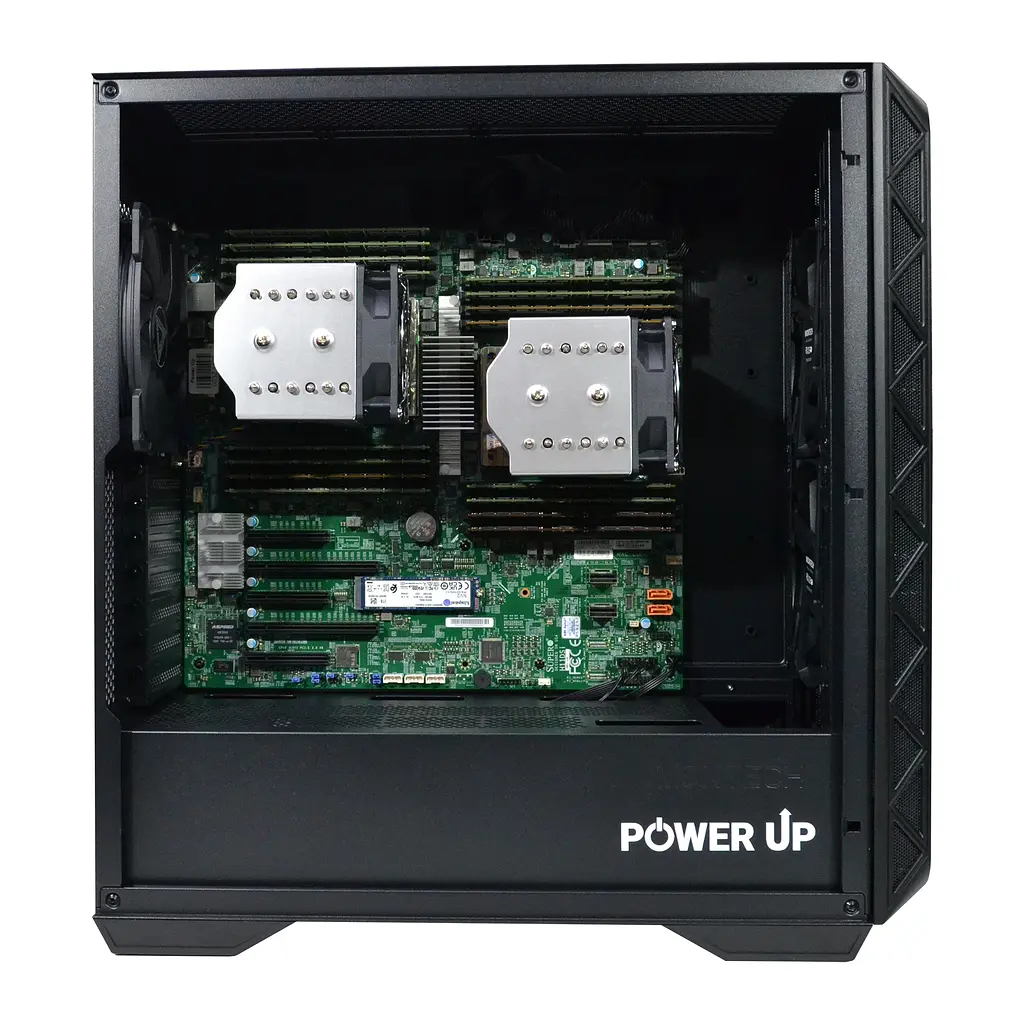Сервер двопроцесорний Tower Power Up #71 AMD EPYC 7702 x2/128 GB/SSD 512 Gb x 2 Raid/Int Video - фото 3