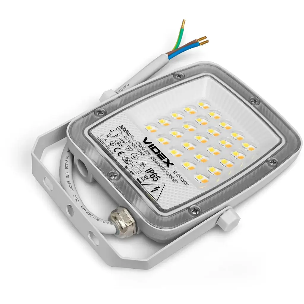 Прожектор Videx F5 20W 3000-5000-6500K 230V White (VL-F5-020CW) - фото 7