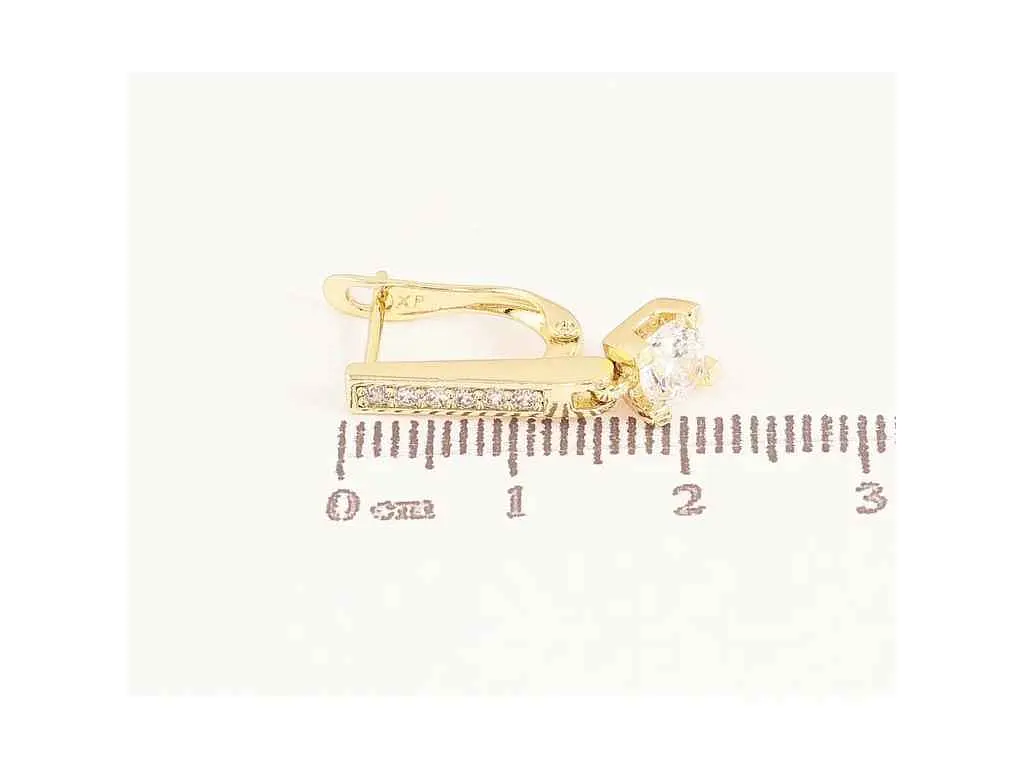 Сережки Xuping англійська застібка Позолота 14K "Підвіски з кристалами" 2,2см (334335) - фото 2