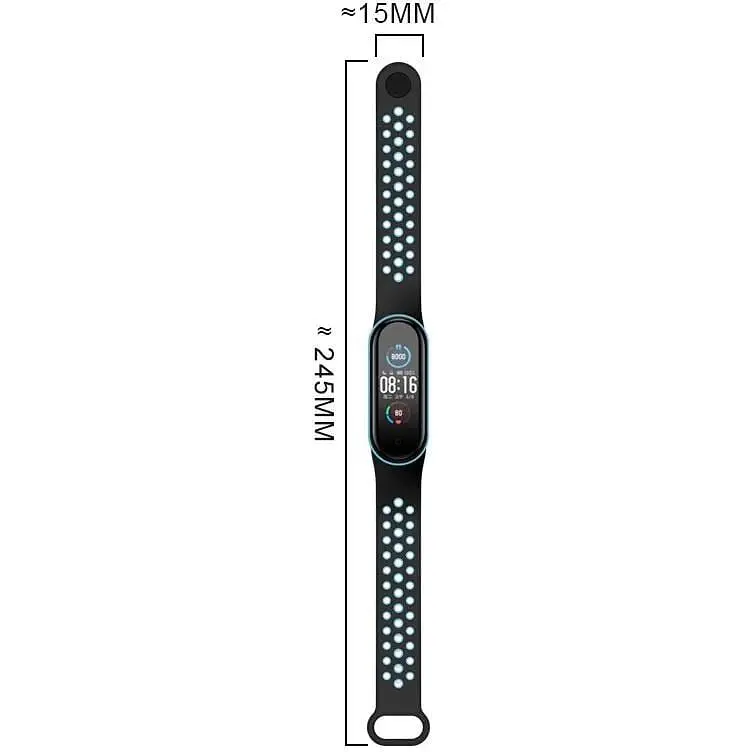 Ремінець Becover Vents Style для Xiaomi Mi Smart Band 5 / Mi Smart Band 6 Black-Blue (705150) - фото 5