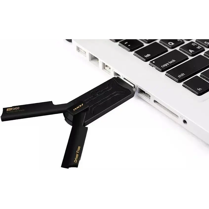 Мережевий адаптер USB 3.0 Fenvi FU-AXE5400, Black, WiFi 6E, до 2400 Мбіт/с, RTL8832CU, підставка з роз'ємом USB 3.0 - фото 2