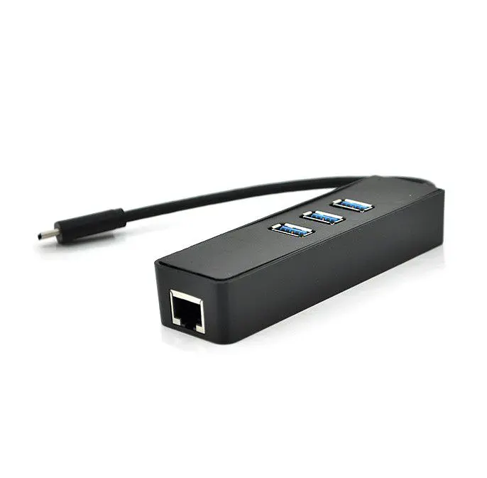 Розгалужувач USB-Хаб Type-C алюмінієвий, 3 порти USB 3.0 + 1 порт Ethernet - фото 3