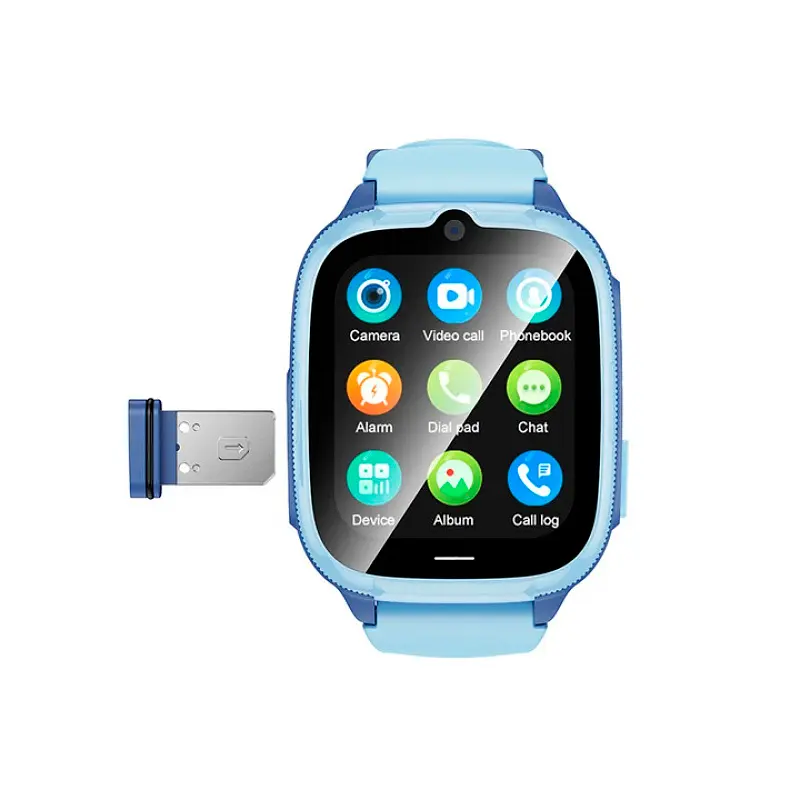 Дитячий смарт годинник Hoco Y106, 4G, GPS, Wi-Fi, HD камера, 1.83" HD-дисплей, дзвінки, відеодзвінки, голосові повідомлення, Blue, Box - фото 3