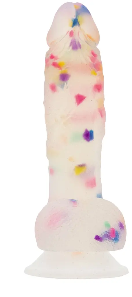 Фаллоимитатор с конфетти Addiction Party Marty 7.5 Frost Confetti, 19х3.8 см (белый) - фото 3
