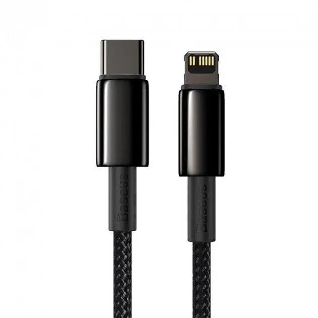 Кабель Baseus Tungsten Gold Fast Charging Cable Type-C to Lightning PD 20W 2m CATLWJ-A01 Black - фото 5