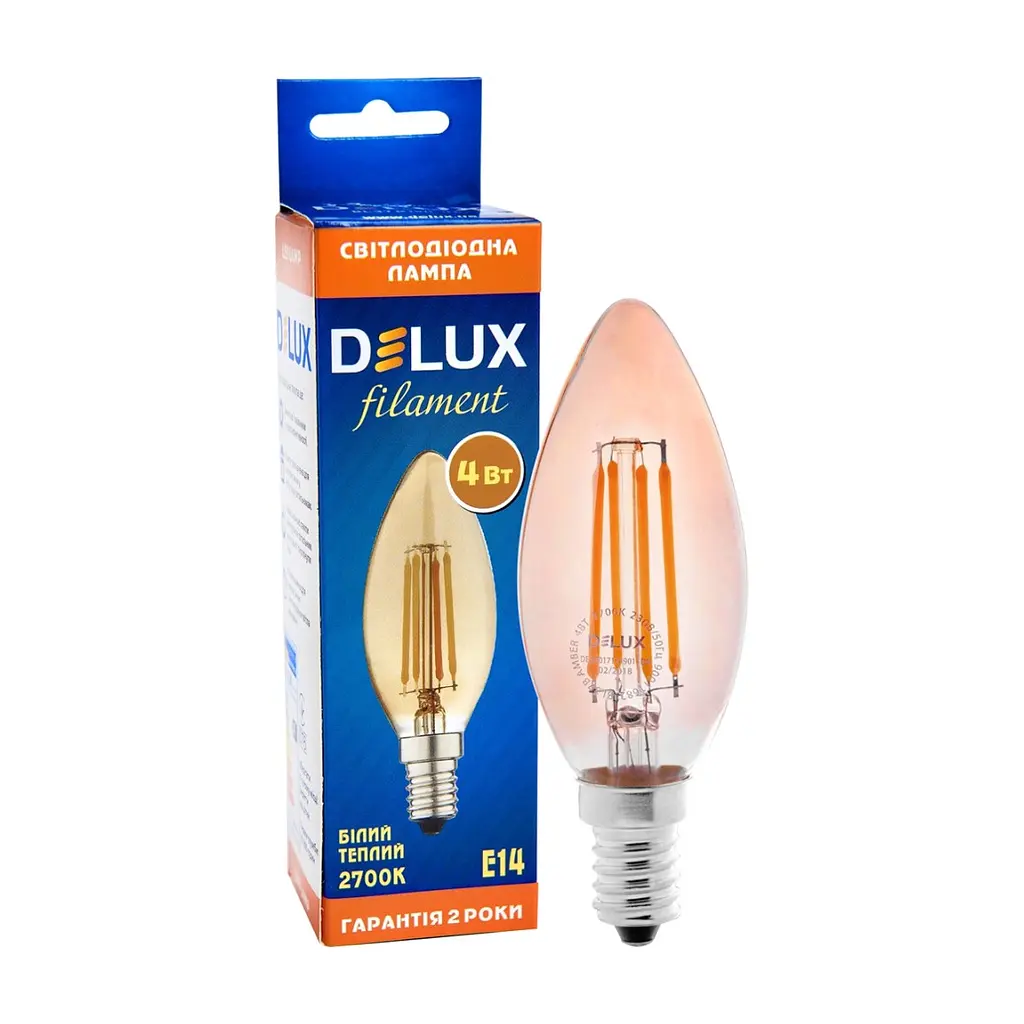 Лампочка Delux BL37B 4 Вт 2700K amber 220В E14 filament (90011682) - фото 3