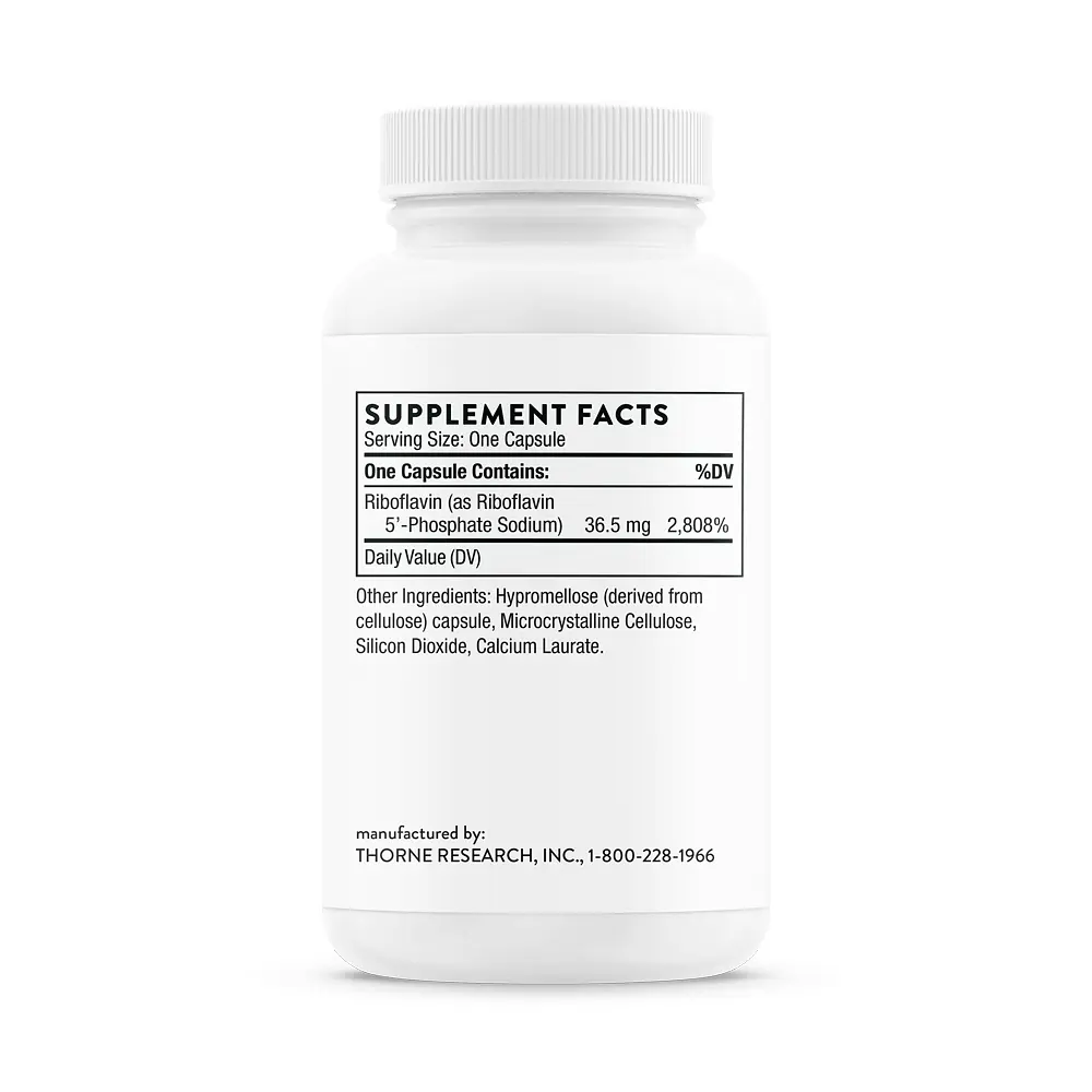Рибофлавін в активній формі Thorne Riboflavin 5' Phosphate, 60 капсул - фото 2