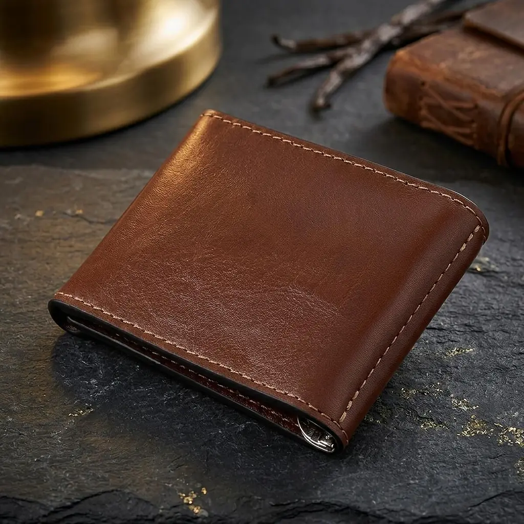 Чоловічий затиск для грошей Grande Pelle 11522 коричневий - фото 3