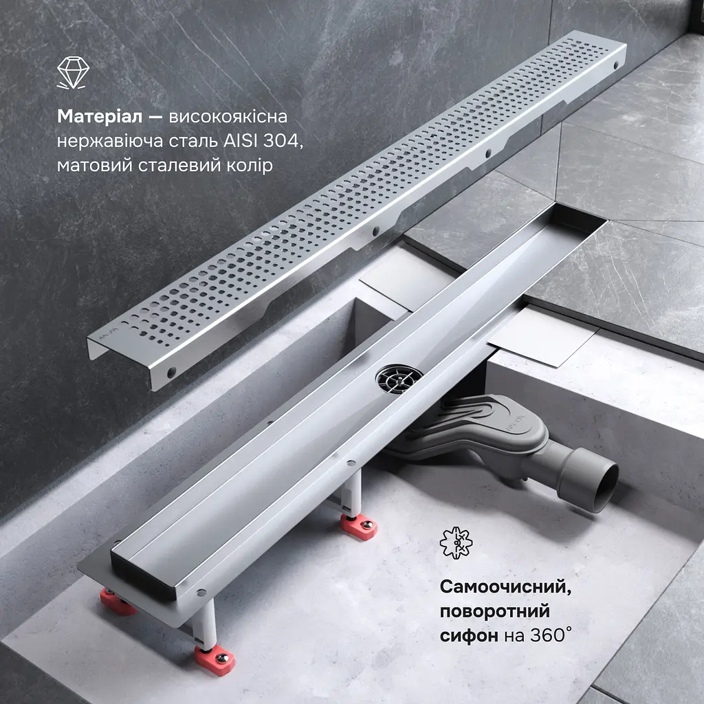 Трап для душу лінійний AM.PM Masterflow Cut Gradient 700 мм, універсальний затвор, хром (W01SC-P11-070-01SB) - фото 4