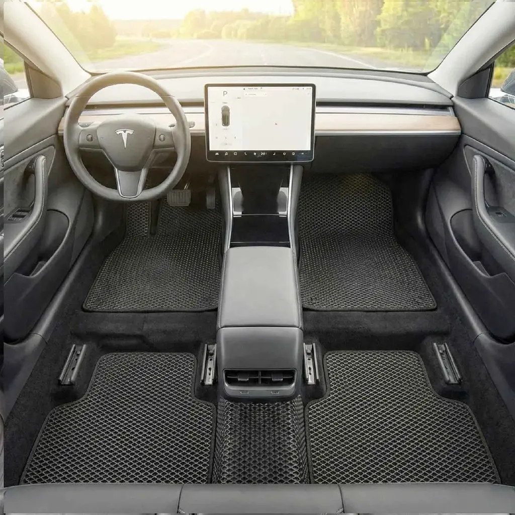 Килимки в салон EVA для Tesla Model 3 2017- Повний комплект Задній килимок цільний 3 шт