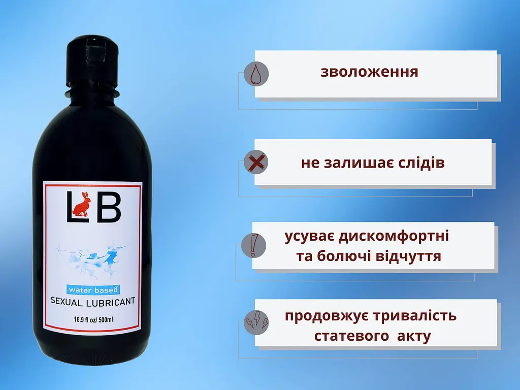 Лубрикант L.B. Sexual Lubricant Water Based Класичний 500 мл - фото 2