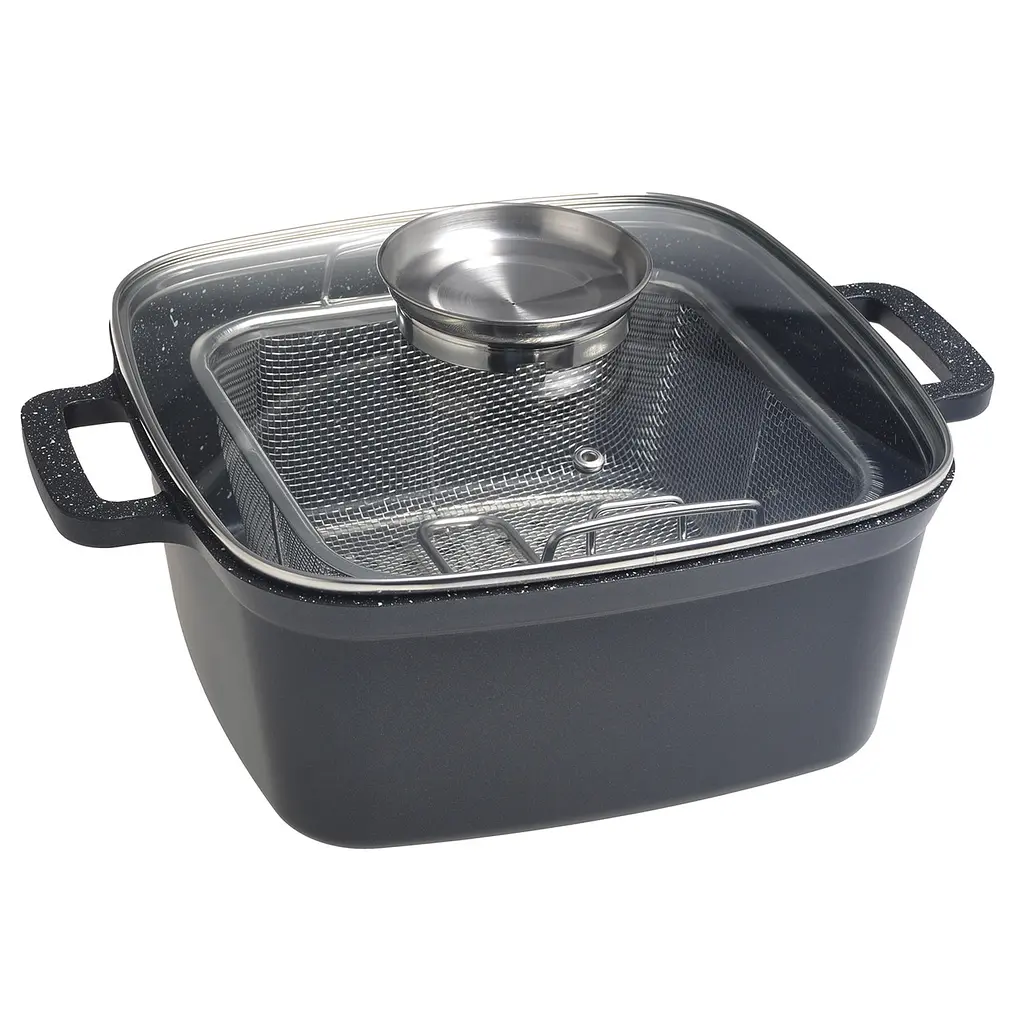 Каструля-фритюрниця Kamille KM-4218 4 л з кошиком для смаження з нержавіючої сталі (підходить для індукції) Чорний 88381 - фото 10