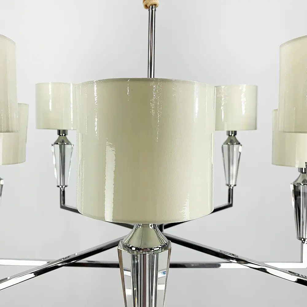 Классическая хромовая люстра с круглыми абажурами Line.F AT 30/8 - фото 3