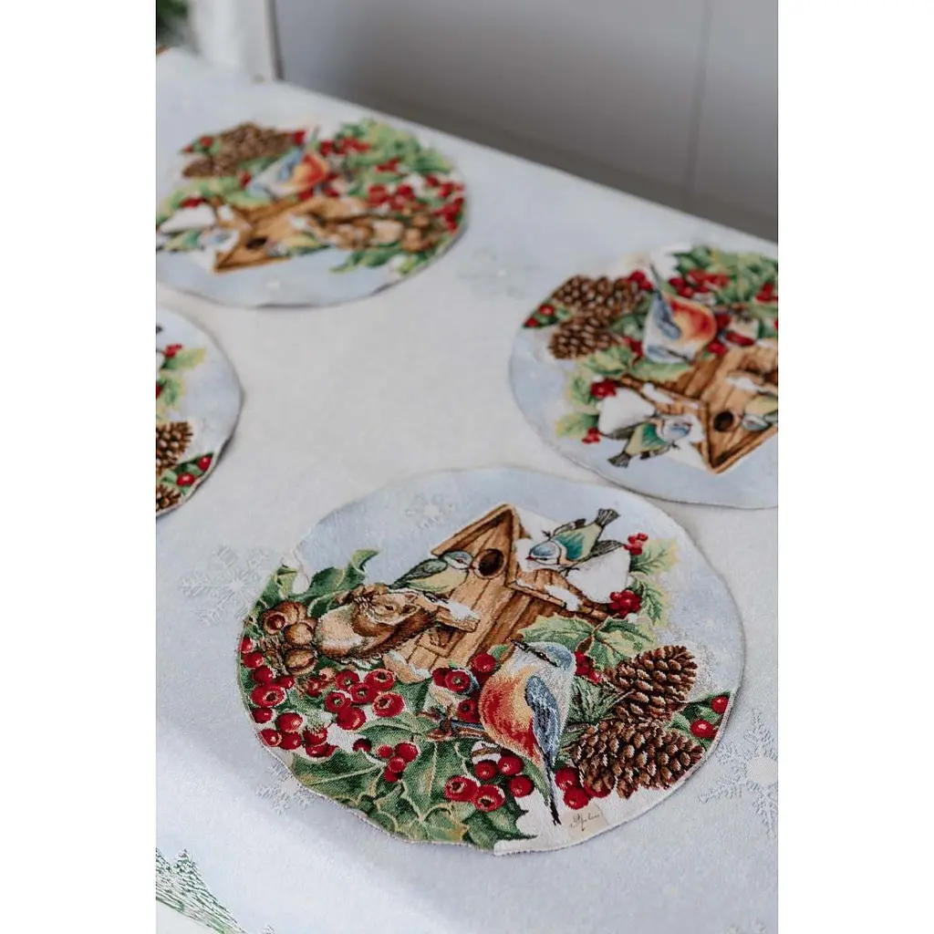 Серветка гобеленова Прованс Squirrel з люрексом 35 см (41747) - фото 6