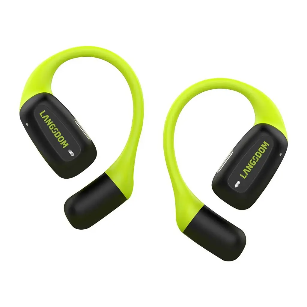 Наушники Langsdom беспроводные спортивные костные TS-15 с дужкой за ухо Bluetooth 5.4 шумоподавлением и микрофоном Салатовый - фото 2