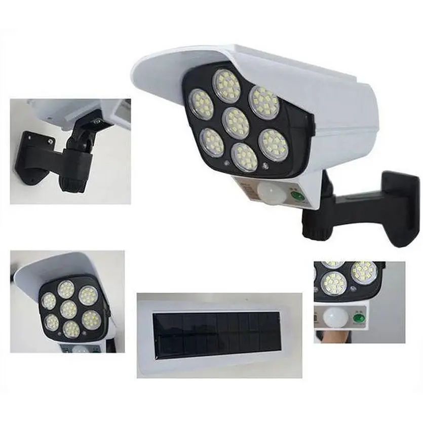 Фонарь-прожектор типа камеры QG-08 с солнечной панелью и датчиком движения уличный искусственный LED светильник с пультом (43681-_152) - фото 4