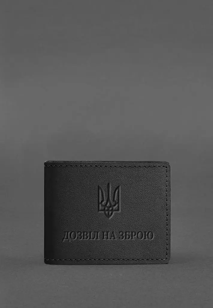 Шкіряна обкладинка для дозволу на зброю Чорна - фото 2