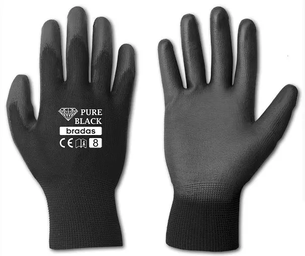Рукавички захисні Bradas PURE BLACK поліуретан розмір 11 RWPBC11