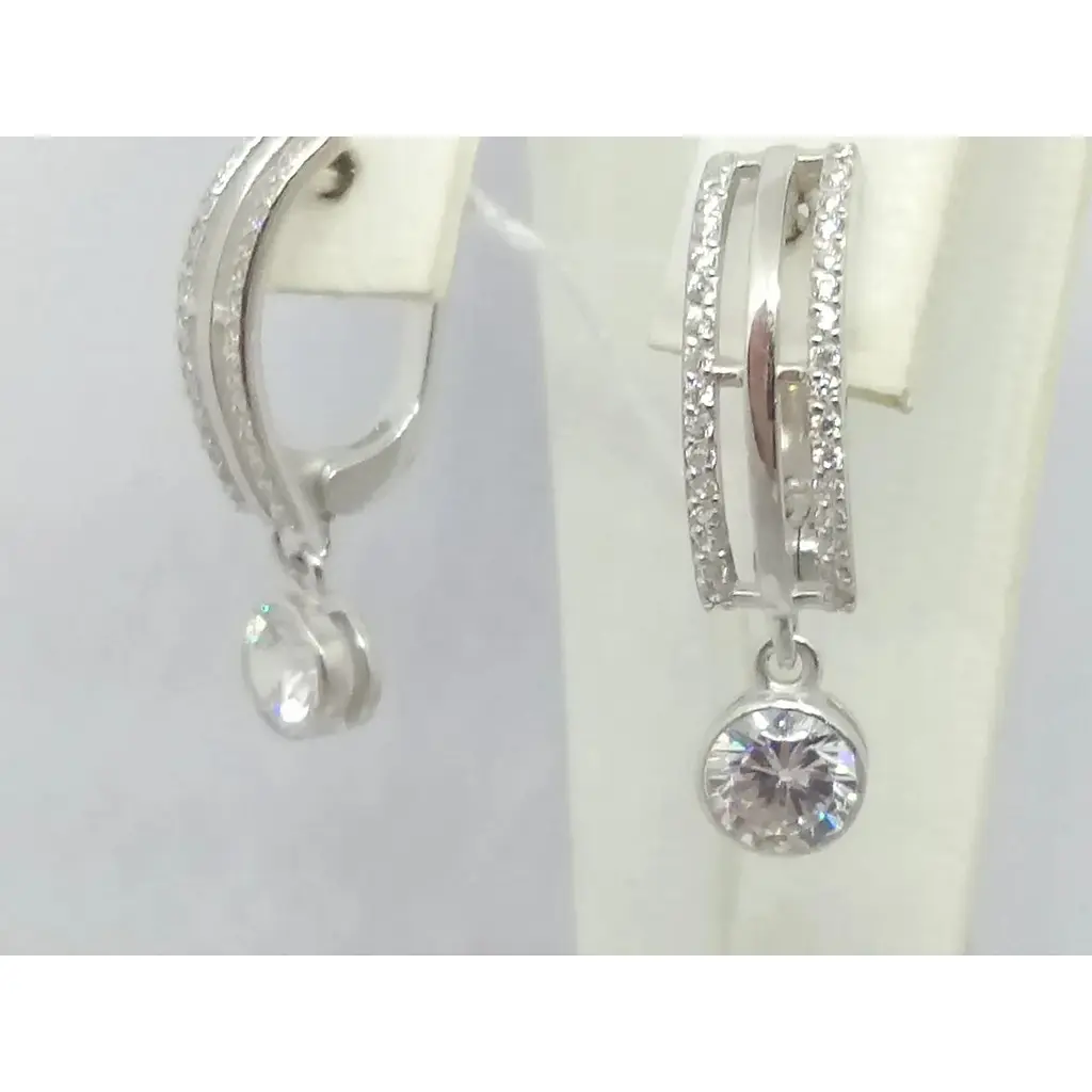 Серебряные серьги Vegas с фианитами. 20048Р - фото 4