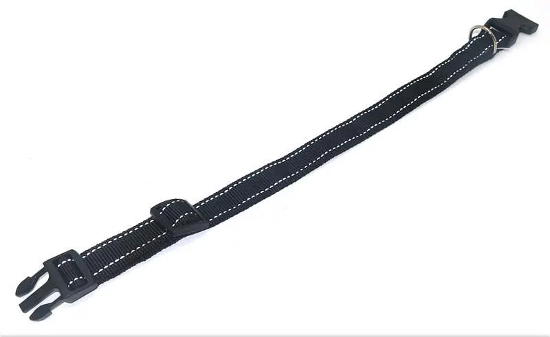 Нашийник для собак Zoo-hunt Неон капроновий світловідбиваючий ок 1,6 см 23-34 см чорний - фото 2