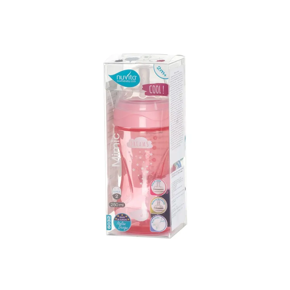 Детская бутылочка Nuvita 6031 Mimic Cool антиколиковая 3+ 250 мл розовая NV6032PINK - фото 2