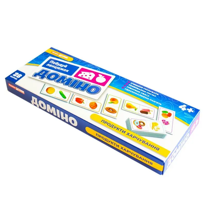 Дитяча настільна гра Ранок Доміно. Продукти харчування 10109169 28 карток - фото 10