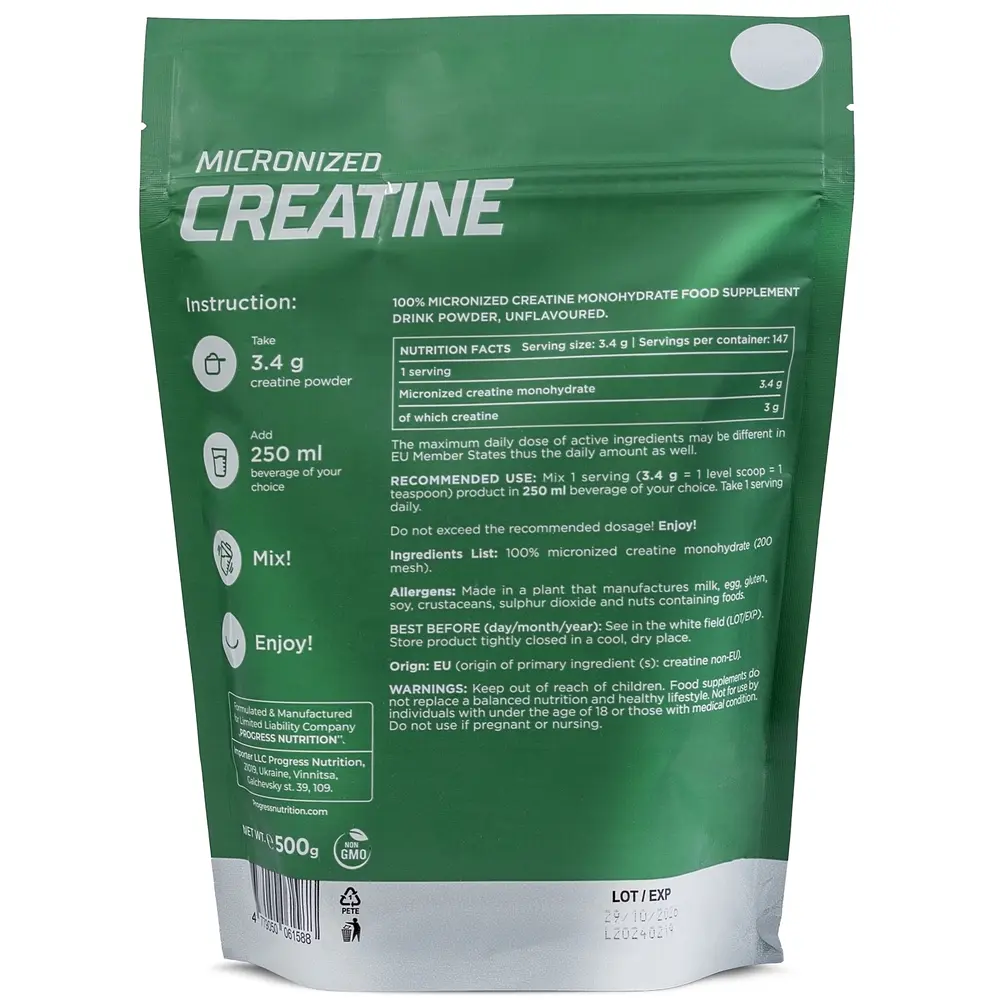 Креатин Progress Nutrition Creatine Monohydrate 500 г - фото 2