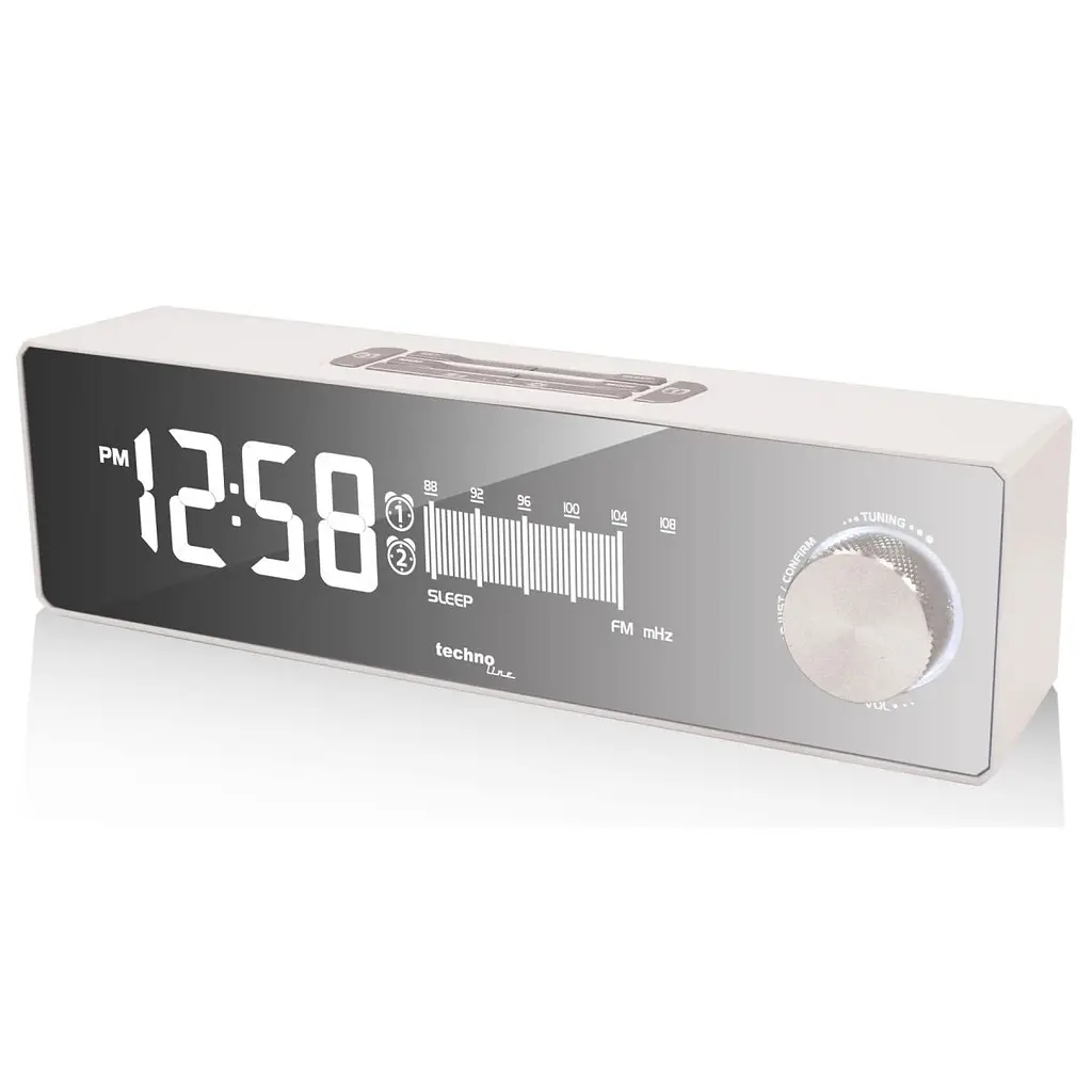 Годинник настільний з радіо Technoline WT483 White/Silver (WT483) - фото 5
