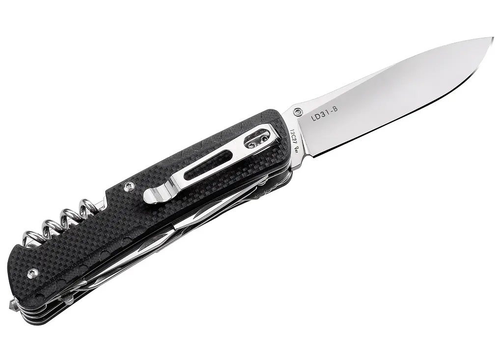Багатофункціональний ніж Ruike Trekker LD31-B, (8.5 см) 12C27 / G10 чорний, 14 інстр. - фото 2