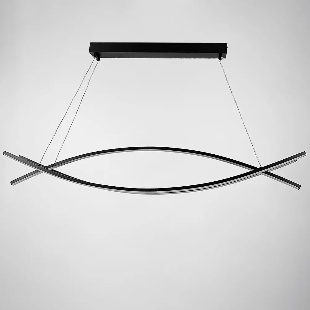 Люстра современная черная в двух размерах Line.F Длина 100 см - фото 5