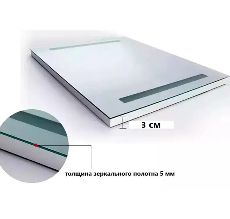 Дзеркало Dusel DE-M1041 75x100 з годинником і Bluetooth, Білий - фото 7