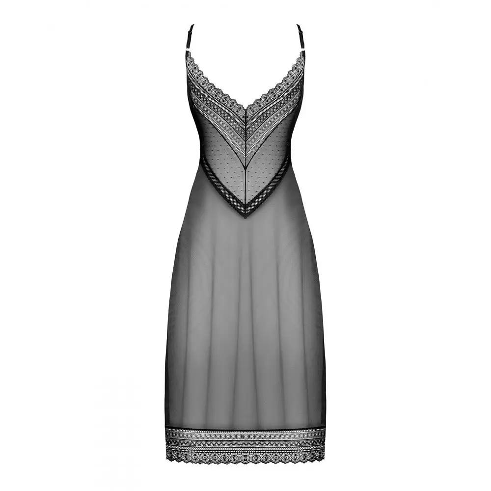 Сорочка еротична Obsessive Estiqua chemise, M/L - фото 6