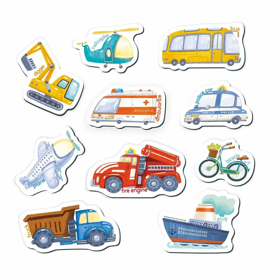 Набір магнітів Види транспорту 200266, 10 елементів в комплекті - фото 2