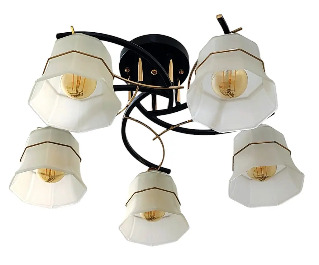 Класична люстра Brille LK-728S/5 E27 BK+FG - фото 5