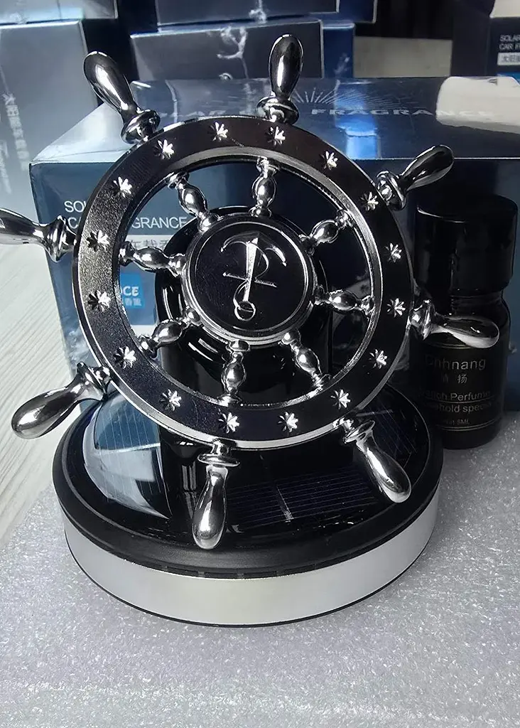 Ароматизатор автомобільний Штурвал на сонячній батареї (Сірий) - фото 5