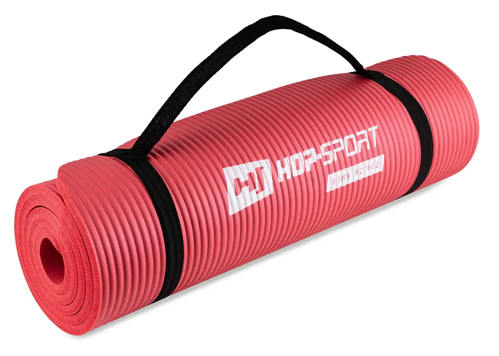 Мат для фітнесу та йоги Hop-Sport HS-N010GM 1см червоний - фото 6