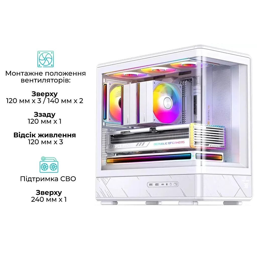 Корпус для ПК JONSBO D200 White - фото 4