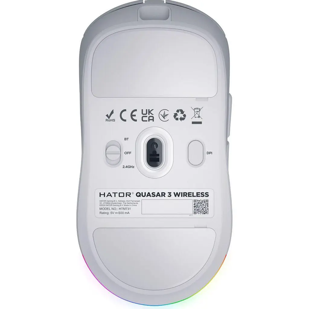 Bluetooth миша HATOR Quasar 3 Wireless HTM731 White UA - фото 5