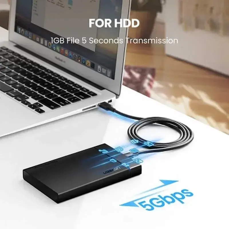 Дата кабель USB 3.0 AM to USB-C 1.5m 3A US184 black Ugreen (20883) - фото 3