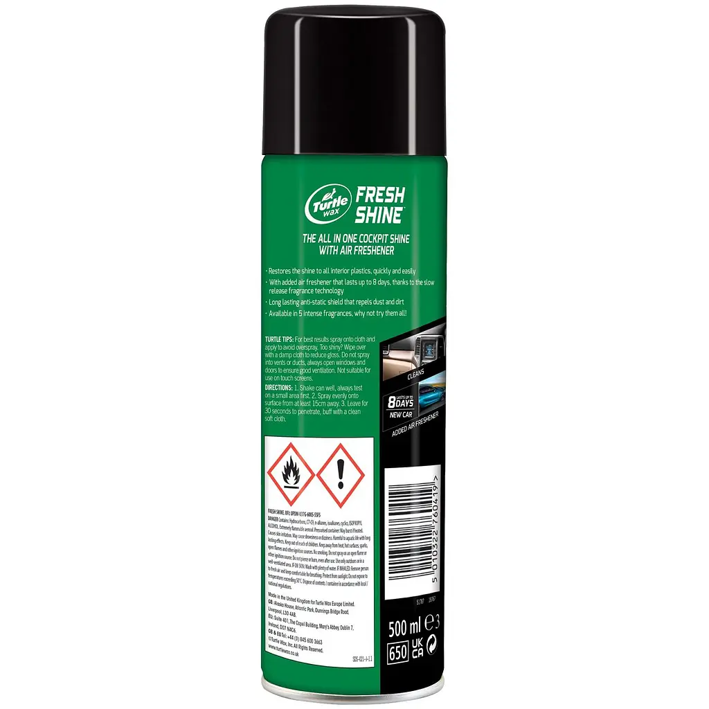 Аерозольна поліроль для пластику Turtle Wax Fresh Shine New Car із освіжувачем повітря 500 мл (54029/51787) - фото 2