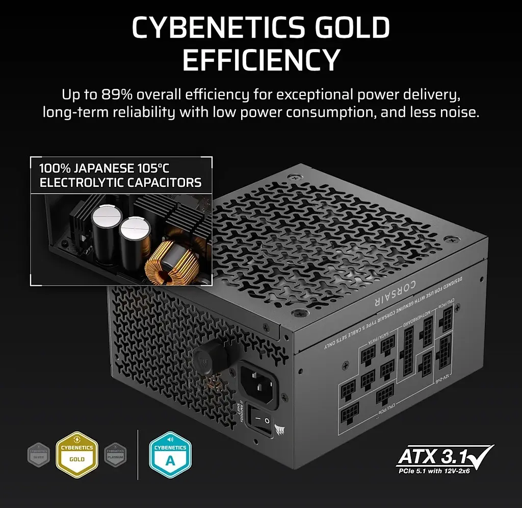 Блок живлення Corsair RM750x Shift ATX 3.1 750W (CP-9020298-EU) - фото 5