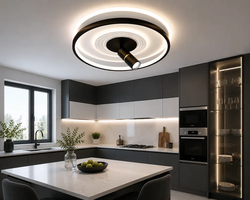 Сучасна LED-люстра Diasha 5531WH+BK dimmer білий + чорний, 64 Вт, з пультом і димером, 47 см - фото 2